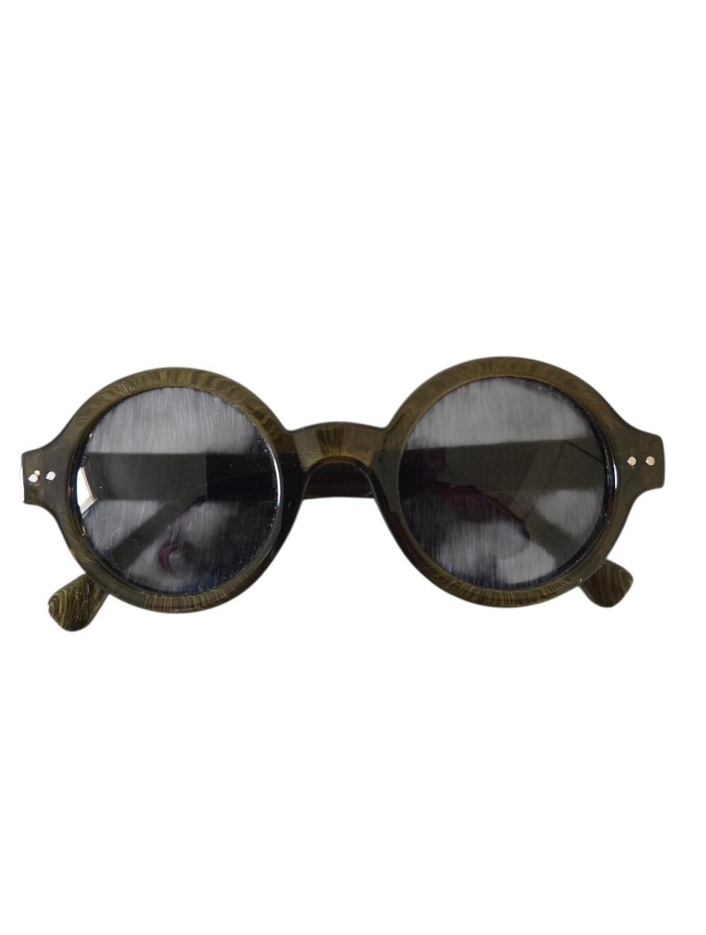 Round Retro Sunglasses in Olive Green